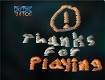 Screenshot of “Thanks for playing!”